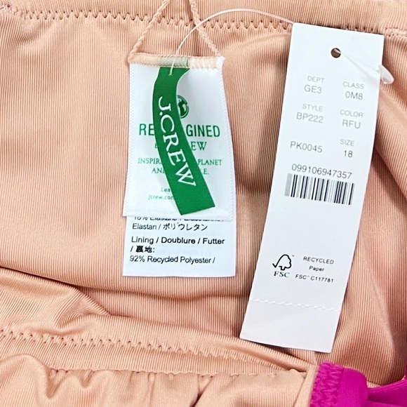 NWT J. Crew Ruched ruffle one-piece swimsuit in Radiant Fuchsia - Picture 5 of 8